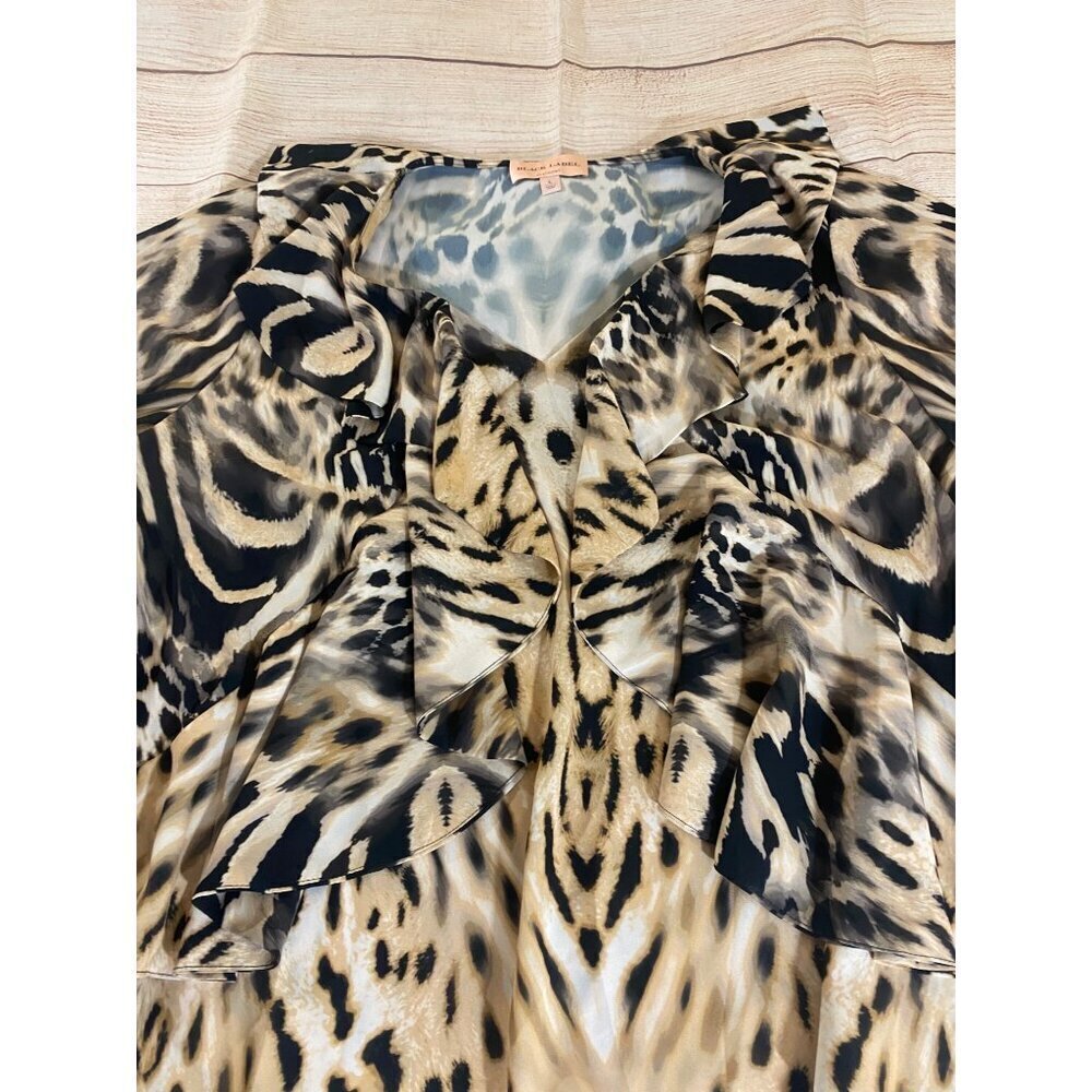 Chico's Black Label Women's Animal Print Long Sleeve Blouse - Large - Picture 3 of 9